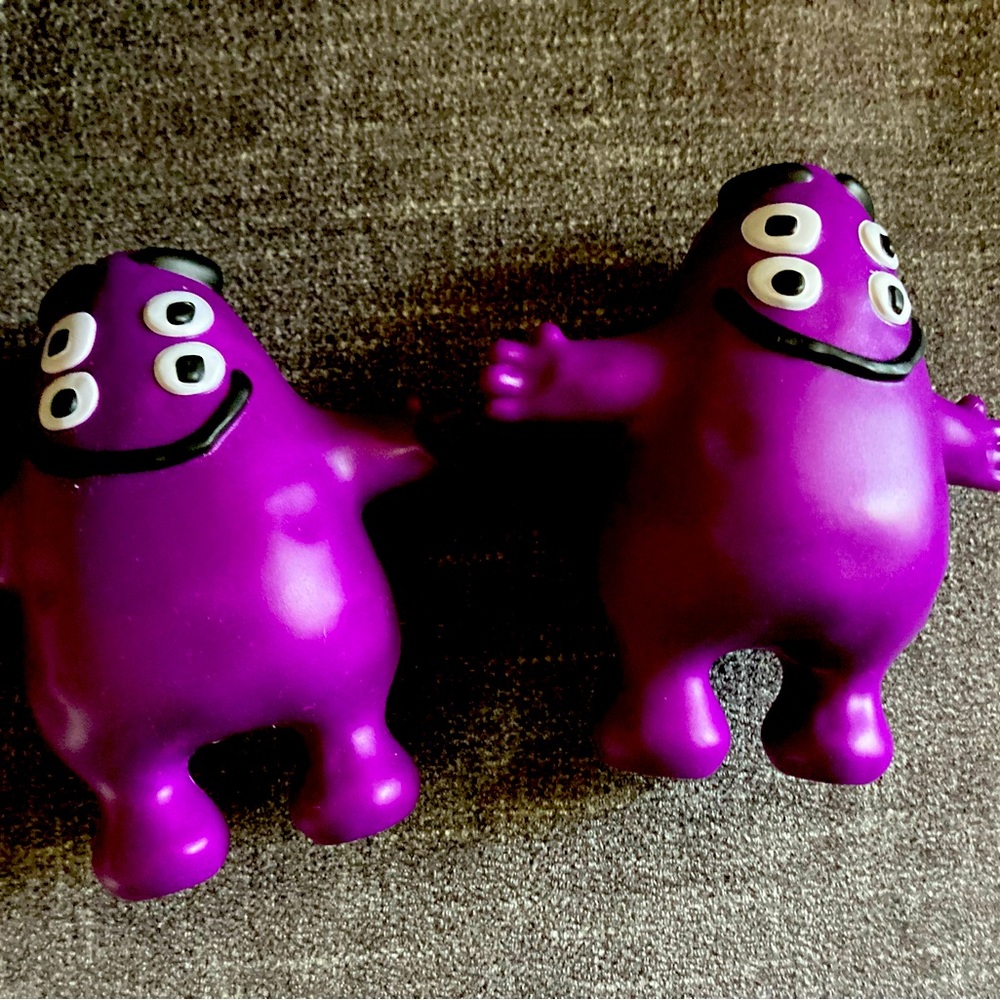 2 of the McDonald’s adult happy meal Grimace toys. Smoke free, like new.